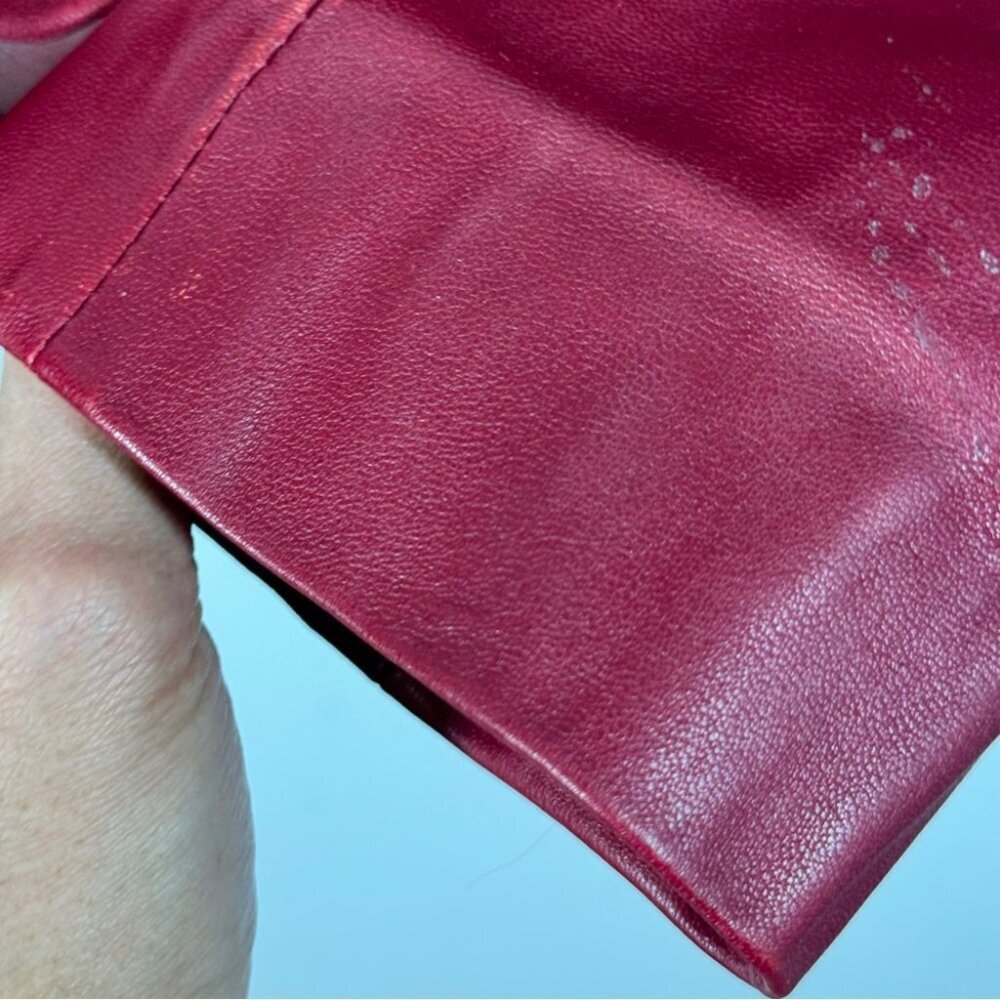 Boutique of Leathers Canada Burgundy Red Genuine Leather Zip Moto Jacket Small - Picture 7 of 15